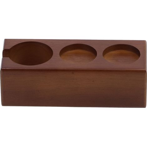 Support de rangement pour tamper et porte-filtre à café, bois, 3 trous, organiseur d'atelier, présentoir stable, noir, 1 pièce (1/5)