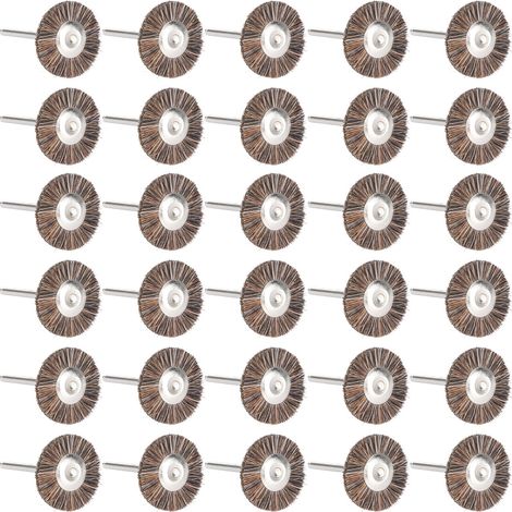 30Pcs Brush Wheel Flat Mini Wood Carving Rust/Corrosion/Paint Removal Polishing ToolsHorse Mane (1/5)