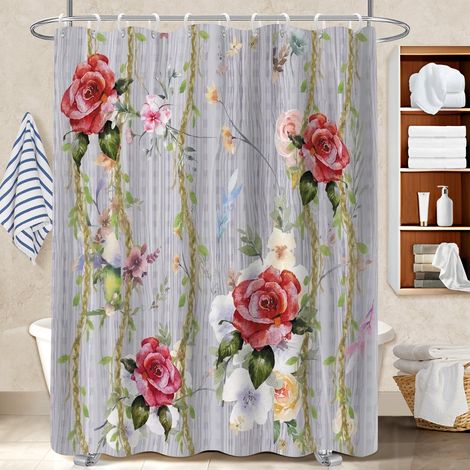 Voile de douche polyester 180x180 aéré polyester pour salle de bain pour une ambiance tropicale et dépaysante (1/5)