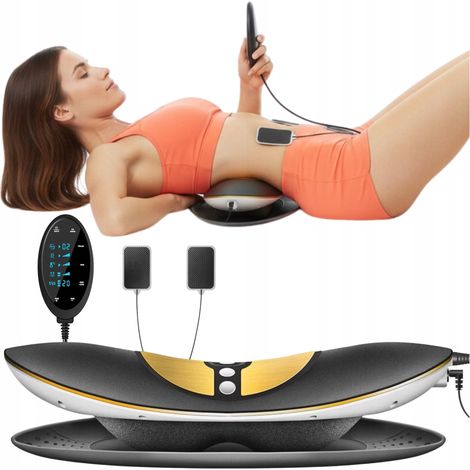 Masajeador de columna lumbar con vibraci贸n, EMS, calentamiento y estiramiento para el dolor de espalda FIT4MED