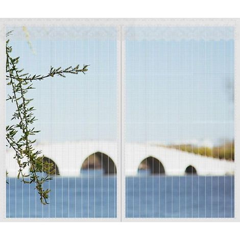 Moustiquaire magnétique auto-fermante sans perçage – 80 x 140 cm, blanc, pour porte ou fenêtre de balcon (1/5)