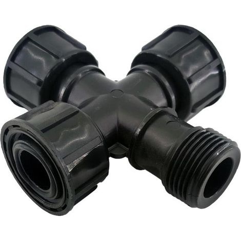 Cruz Colectora 1" Macho x 3 Hembra Giratorias con Junta Estanca (1/2)
