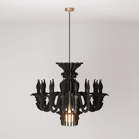 creative cables - Lampe suspendue avec abat-jour classique SHHANDELIER en matériau insonorisant