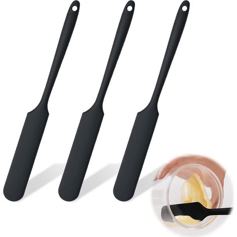 3x Schmale Silikonspatel, Hitzebeständig bis 315°C, 24cm, Flexibel