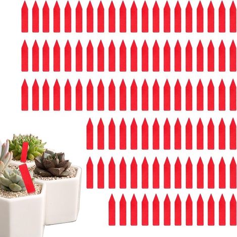 Rote Pflanzenetiketten aus Kunststoff, 300 wasserfeste Gartenstecker-Etiketten für Blumen, Gemüse, Kräuter und Setzlinge (1/5)