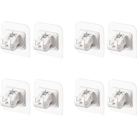 Pack of white curtain rod holders without drilling rod holders transparent self-adhesive rod holders YMYNY