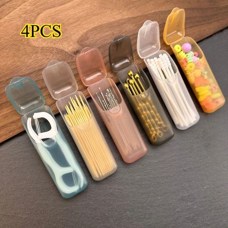 Lot de 4 mini boîtes de rangement portables (couleurs aléatoires) — Organiseurs pour petites pièces en plastique PP