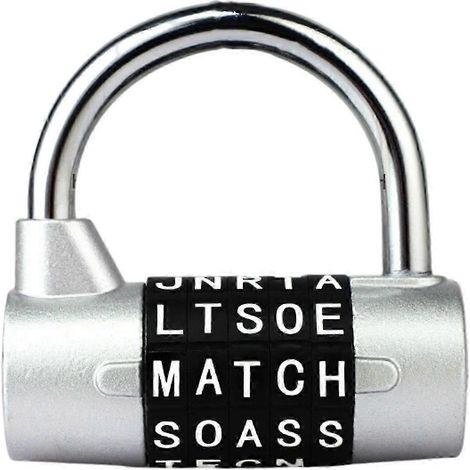Cadenas à combinaison pour armoire, serrure à combinaison à 5 lettres pour poignée de porte, verrou à code pour armoire de rangement (1/5)