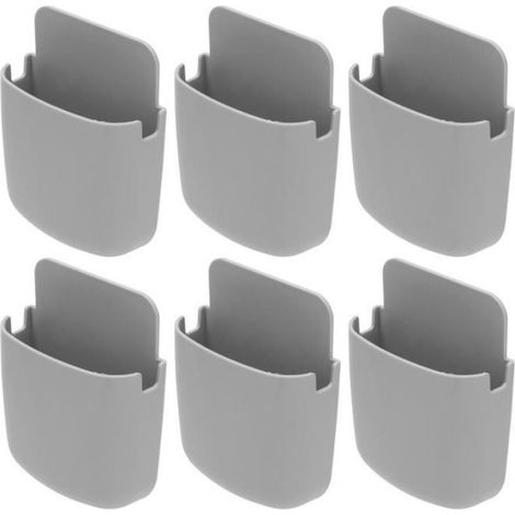 Support de Télécommande - - 6 Sets - Auto-adhésif - Port de Chargement - Plastique Gris (1/4)