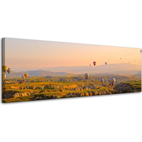 Lienzo impreso Naturaleza Vuelo en globo Turquía 120x40