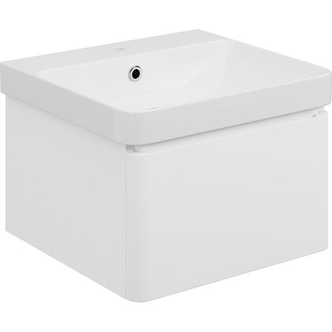 Signature Lucille Wall Hung 1-Drawer Vanity Unit with Basin 500mm Wide - Matt White