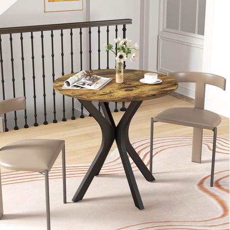 table repas ronde compacte pour salon 78 cm bois marron OKMYHOME (1/5)
