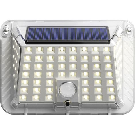 Lampe solaire à trois faces avec 100 LED, étanche, pour éclairage extérieur, jardin ou aménagement paysager. (1/5)