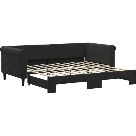 Maison Exclusive - Lit de jour avec lit gigogne noir 90x190 cm velours