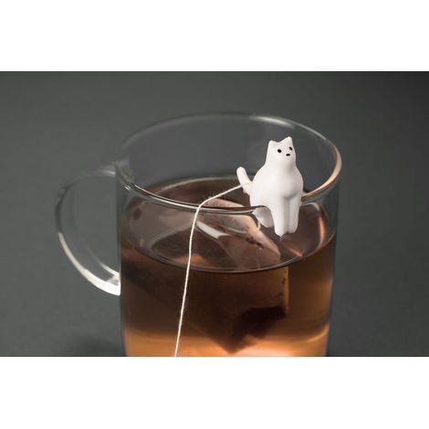 Porta-sachets de té Gatos (x4) - Kikkerland - Blanco