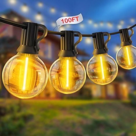 LED-Lichterkette für den Außenbereich: 20 m / 65,5 Fuß Lichterkette mit 25 + 2 G40-Glühbirnen, Garten- und Terrassenbeleuchtung, IP44 wasserdicht, elektrische Außenbeleuchtung (1/5)
