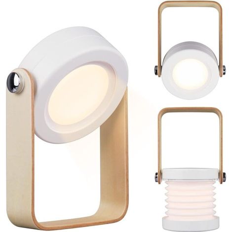 Lampada da tavolo senza fili, lanterna LED pieghevole portatile ricaricabile, lampada da lettura a batteria, luce notturna multifunzionale dimmerabile, lampada da comodino per la camera da letto (1/3)