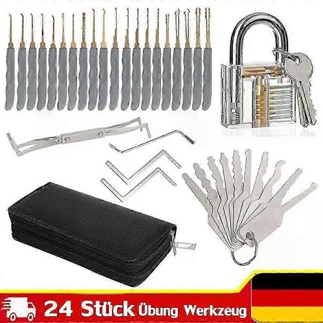 24-teiliges Profi-Lockpicking-Pick-Set Dietrich Spundvorhängeschloss-Schlössel (1/5)