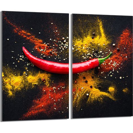 Copri piano cottura in vetro 2x30x52 Chilli (1/5)