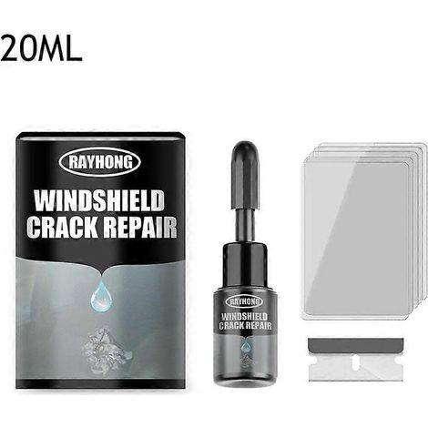 Kit de réparation de pare-brise (20 ml) : résine pour éclats et fissures. (1/4)