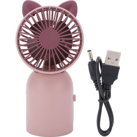 Niedlicher, tragbarer Ventilator in Katzenform, USB-aufladbar, Mini-Ventilator für Kinder und Reisen (1/5)