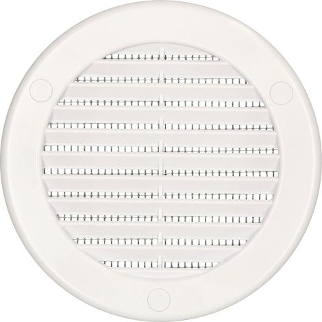 KOTARBAU Grille d'aération ronde Fi 100 mm - Blanc - Avec moustiquaire