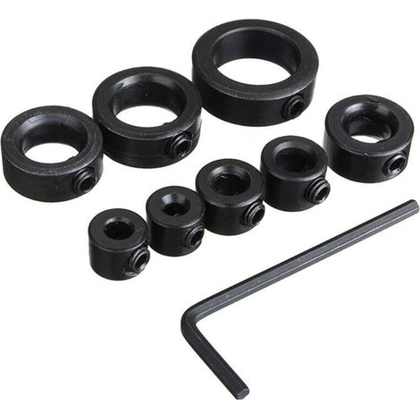 Tiefenanschlag, Bohrtiefenanschläge, Tiefenanschlagringe, 8 Stück Tiefenanschlagringe, Positionierring mit Sechskantschlüssel, 3–16 mm (1/3)