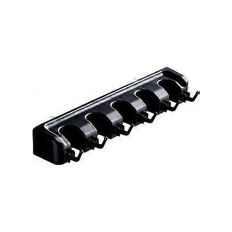 Besenhalter – Selbstklebender Besenhalter für die Wandmontage, robuste Wandhalterung mit Besenclips und Aufbewahrungsorganizer, schwarz