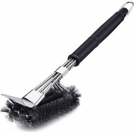 royaluxe - Brosse Barbecue, 3 en 1 Brosse Nettoyage Barbecue avec Grattoir, Poils Acier Inoxydable pour Nettoyer Rapidement & Efficacement Tous Les Grils, Conception Horizontale, Zone de Raclage Plus (1/5)