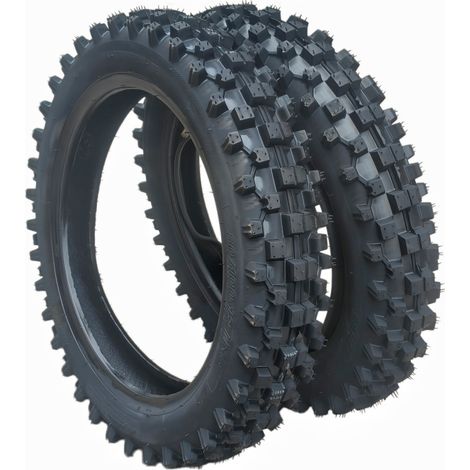 Off-road motorcycle tires, 80/100-12, thick inner and outer inner tubes, anti-slip and wear-resistant (one piece) for ATV and racing. (1/4)
