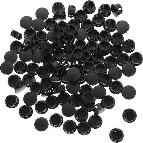 Bouchons décoratifs meubles 16 mm plastique noir lot de 100 (1/5)