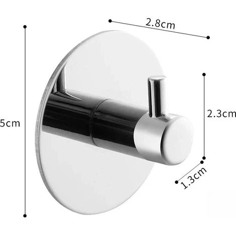 (Argent - Lot de 4) Crochets en acier inoxydable auto-adhésifs pour salle de bain, porte-manteaux, sans perçage, pour vêtements et serviettes, rangements pour la maison (1/5)