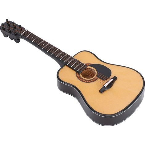 Guitare Miniature en Bois pour Maison de Poupée avec Étui et Support - Décoration Musicale (1/5)