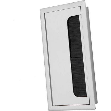 Quadratische Aluminium-Steckdosenabdeckung für Büro, Computer-Kabeldurchführung, Tischlochabdeckung, 60 mm Einsatz, Metalloberfläche, 1 Stück, mittel. (1/5)