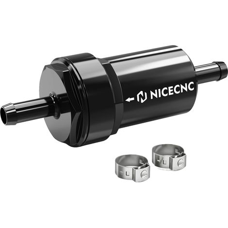 Filtre à carburant de réservoir, aluminium et acier inoxydable durables, filtration de 35 microns, noir (1/2)