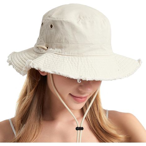 Sun Hats for Women Men Wide Brim Gardening Hat Foldable Bucket Hat Breathable Cotton Fishing Hats Hiking Safari Outdoor (1/5)