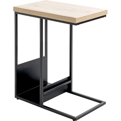 Table d'Appoint Porte Revues "Marie" 60cm Naturel & Noir