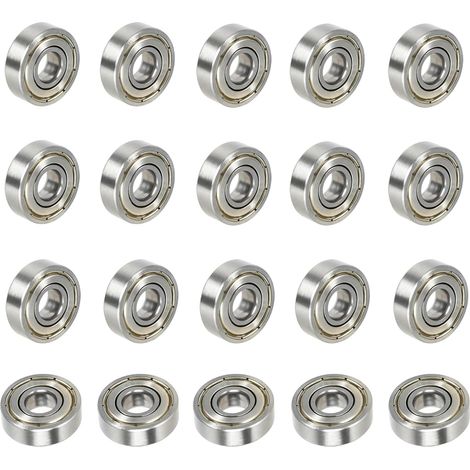 Lot de 20 roulements à billes 608ZZ - Double blindage - 8 x 22 x 7 mm - Convient pour skateboard et rollers en ligne (1/5)