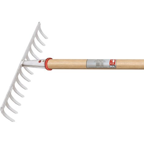 IDEAL Rateau de jardin Largeur de travail 428 mm 16 dents avec douille conique sans manche - 66401600