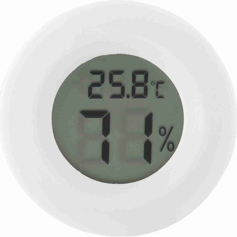 Thermomètre hygromètre numérique LCD rond pour terrariums reptiles – Affichage clair, mesure précise de la température et humidité (1/5)