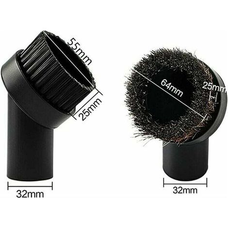 FENOPLASTICABrosses aspirateur universelles 2pcs - Diamètre 32mm pour meubles et poussière - Buse anti-rayure - Nettoyage domestique et bureau - Propriétaires d'aspirateurs de marques diverses (1/4)