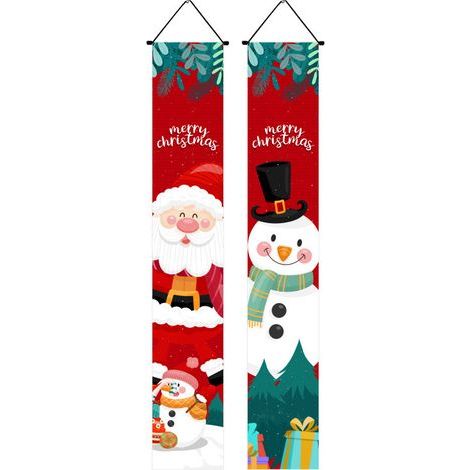 Weihnachtliche Spruchbänder, Weihnachtsbanner für die Veranda, festliche Dekoration für drinnen und draußen, Weihnachtsdekoration für die Wände im Ferienhaus, 30 x 180 cm (1/2)