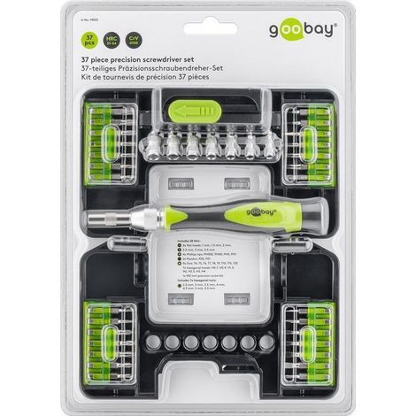 Goobay Precision Screwdriver Set 37 Pieces Black Green (1/5)