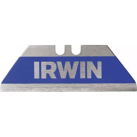 IRWIN 10505824 - Cuchilla trapezoidal de seguridad Bi-Metal Azul, 50 uds., dispensador (1/2)