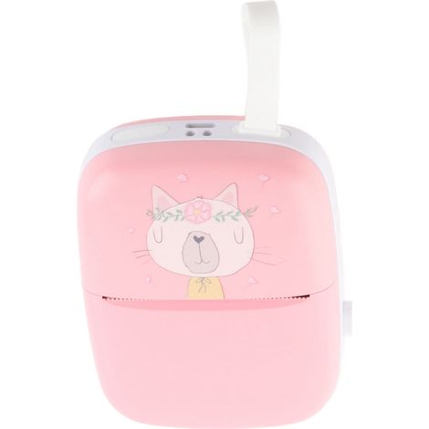 Imprimante thermique portable Bluetooth, résolution 200 dpi, sans encre, mini-imprimante de poche sans fil avec 5 rouleaux de papier rose (1/5)