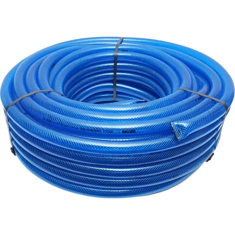 Tubo da giardino in PVC trasparente da 25 mm (1 pollice) con inserto tessile intrecciato, rotolo da 50 m Breckner Germany (1/4)