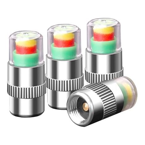 Silver Car Tyre Valve Dust Cap Cover Tire Pressure Monitor Schrader (1/4)