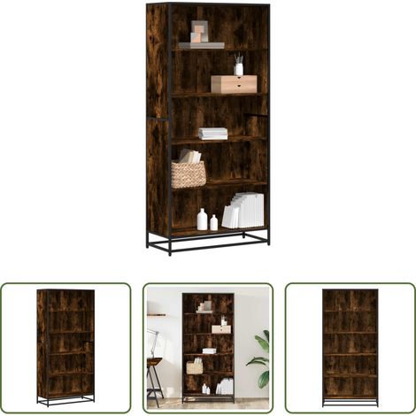 Bücherregal Metall -  Bücherregal Räuchereiche 80,5x35x170,5 cm Holzwerkstoff (1/5)