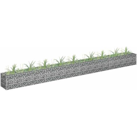 Lit surélevé à gabion-Jardinière en cage à pierre-Jardinière à gabion Acier galvanisé 360x30x30 cm (1/5)