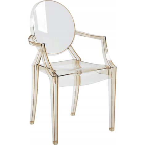 Silla Ámbar TRANSPARENTE Duradera CRISTALINA con Reposabrazos (1/5)